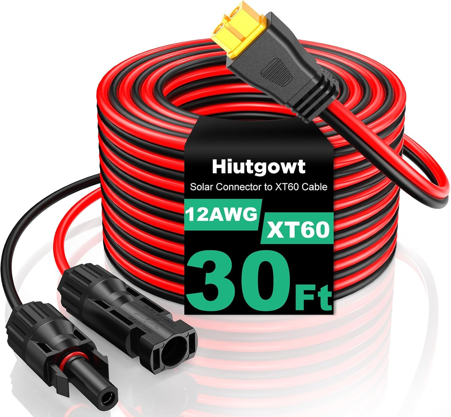 12AWG XT60 Solar Cable 30FT, Solar to XT60 Cable 3 10 15 20 25 40 50FT, Solar Pa
