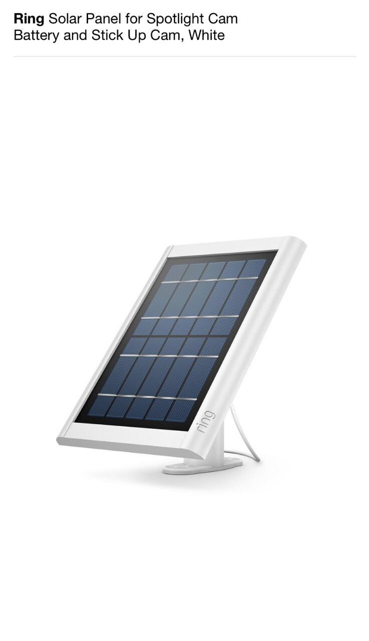 Ring Solar Panel Compatible with Spotlight Cam Battery & Stick Up Cam Battery