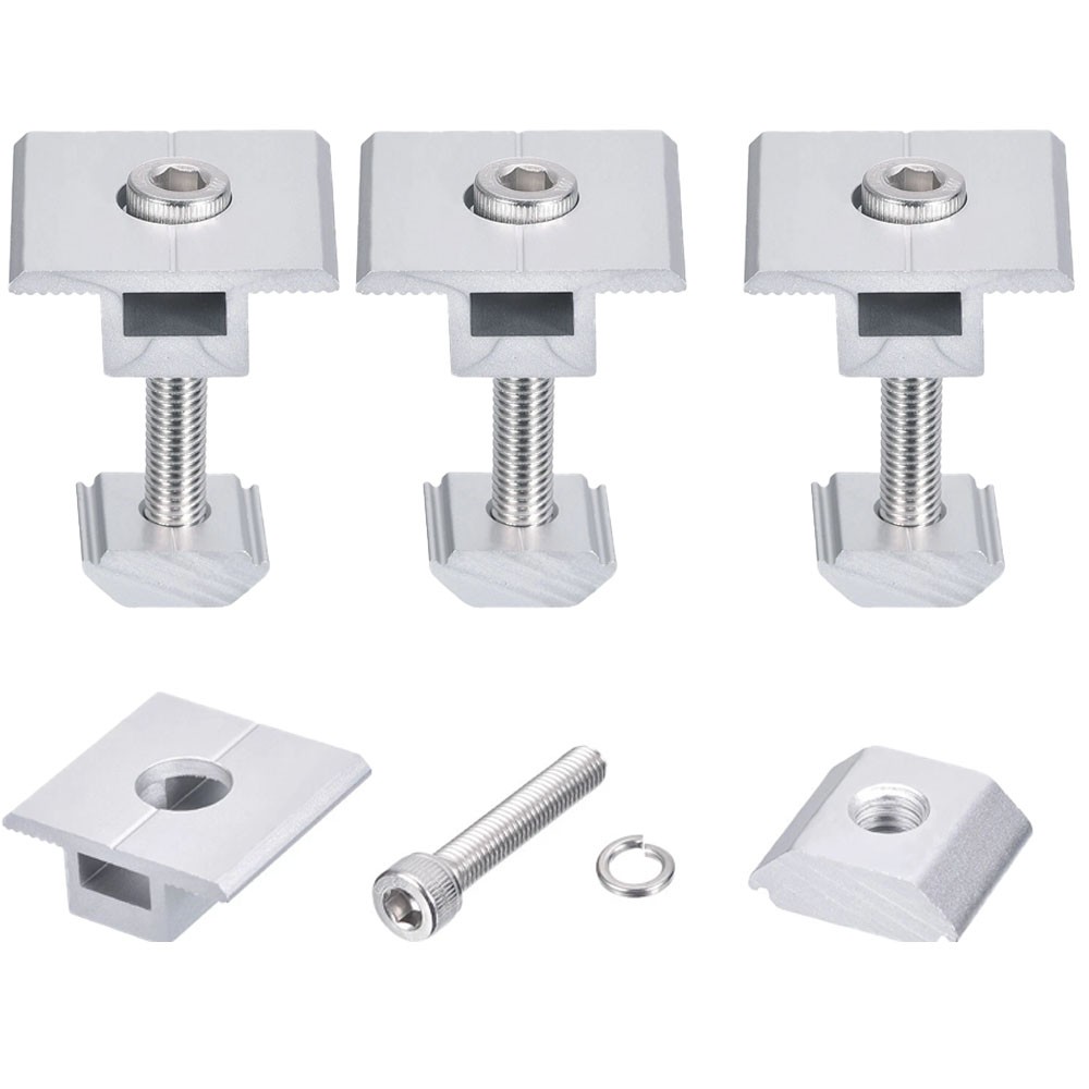 12/24Pc 30/35mm Solar Panel Middle Clamp Aluminium Solar Panel Mount Mid Clip