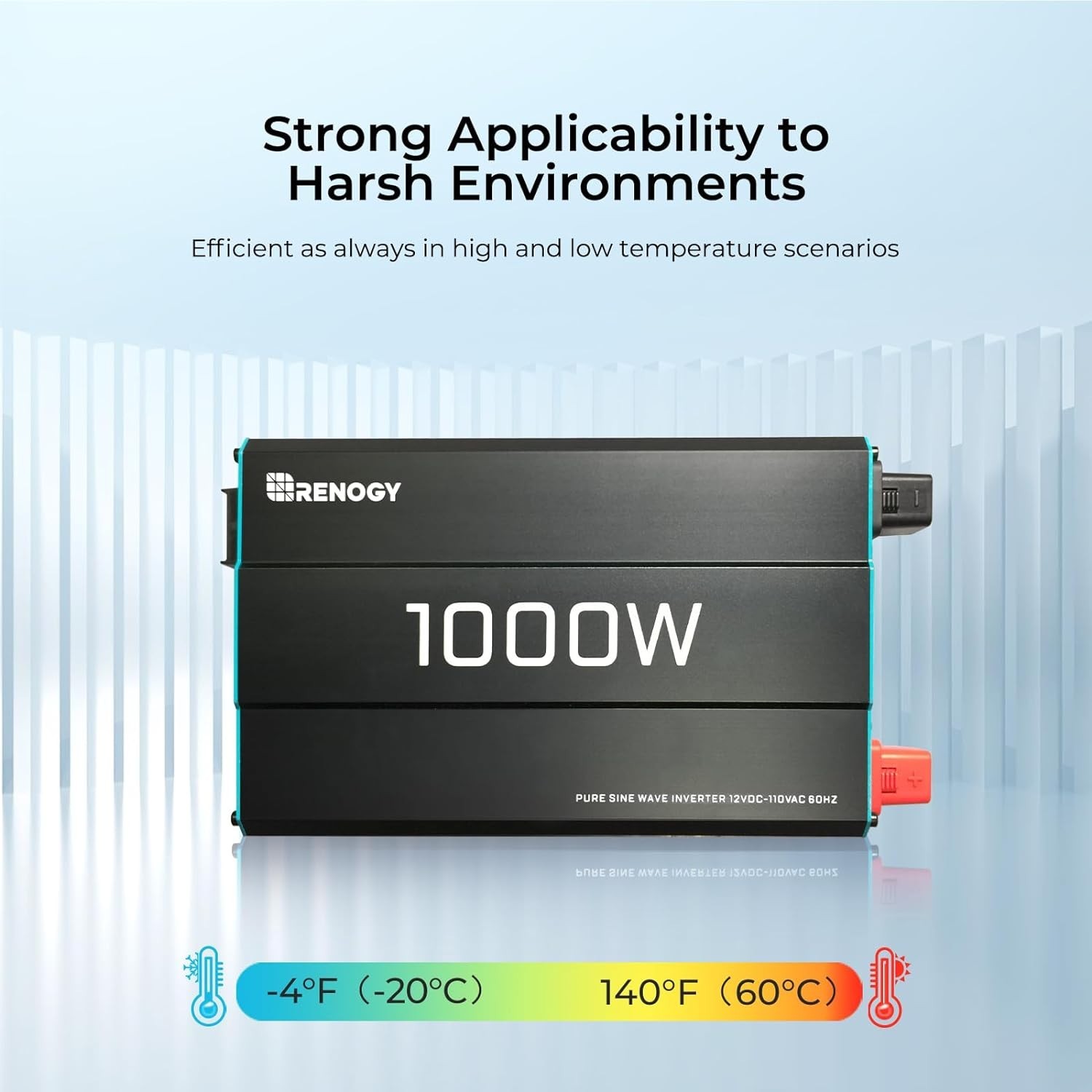 Portable 1000W Off-Grid Inverter – 12V to 120V AC Power with Safety Features