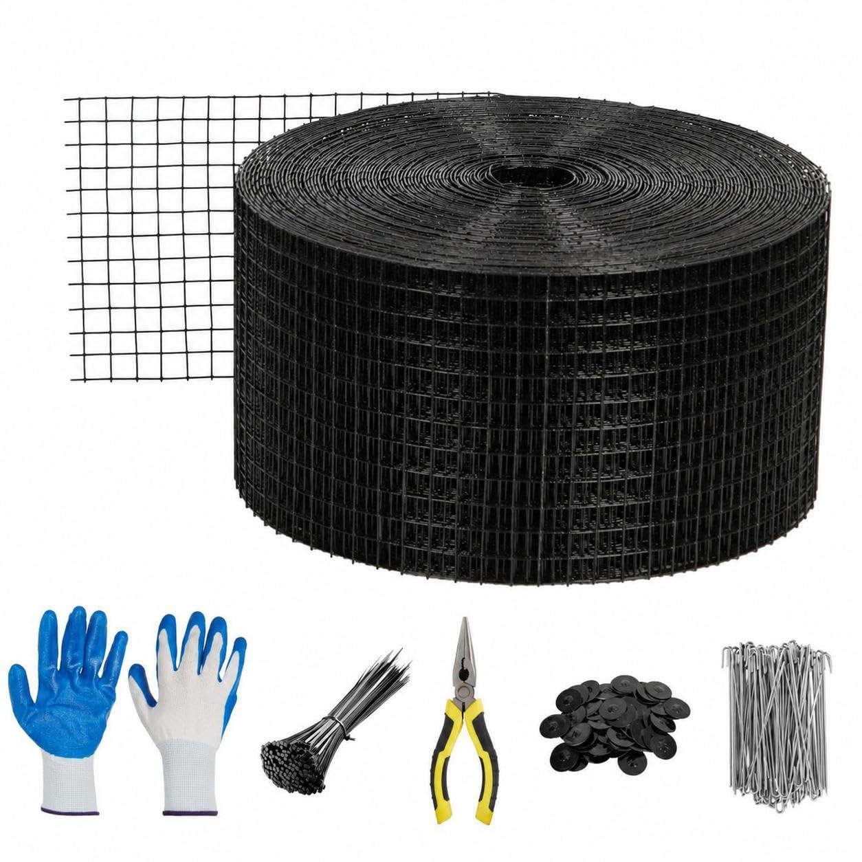 6″ x 50 ft Solar Panel Pest Barrier Kit, Heavy Duty PVC Coated Steel Mesh wit…