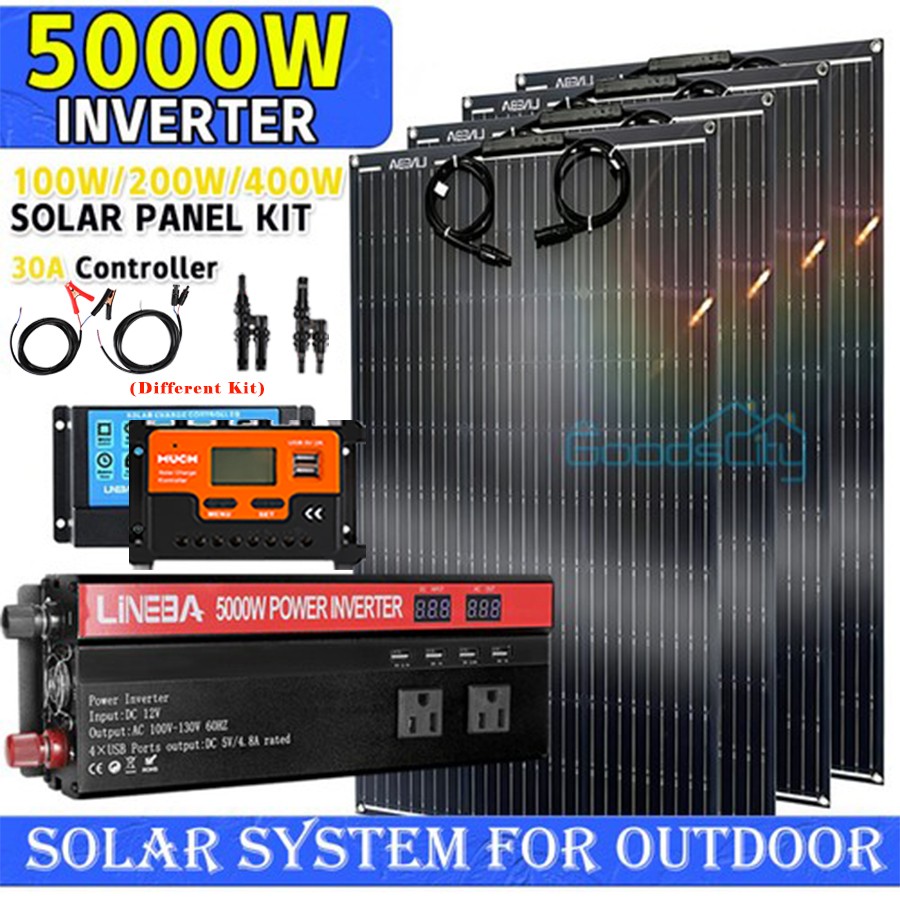 Kit completo de generador solar con inversor de 5000 y panel solar para el hogar