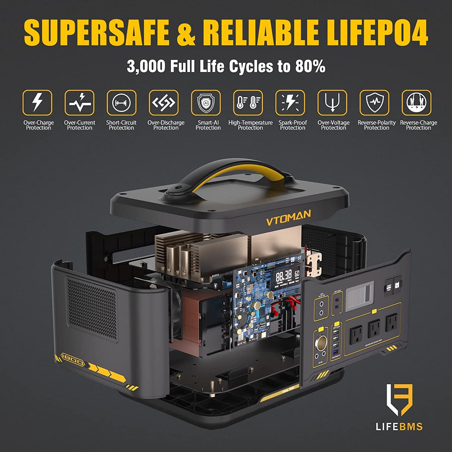 VTOMAN Jump 1800 Portable Power Station 1800W 1548Wh LFP Generator