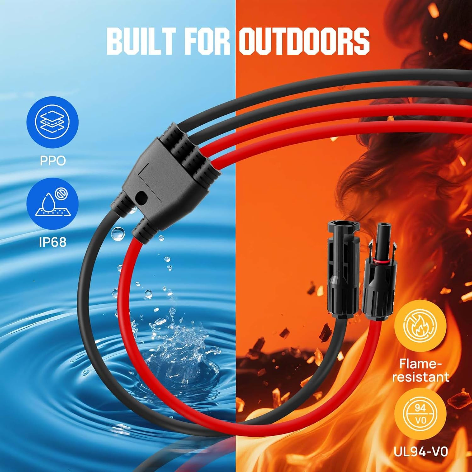 Integrated Solar Connector 2-4 Y Branch Parallel PV Adapter Cable Wire Plug Tool