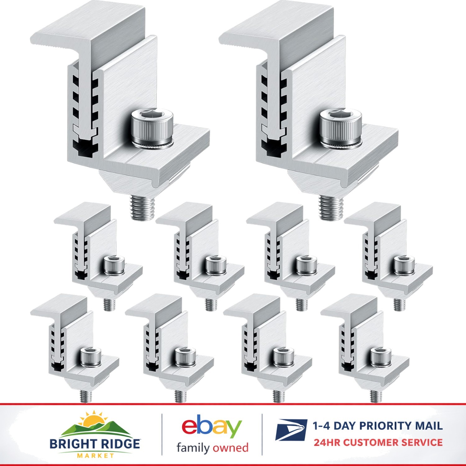 Weather-Resistant Solar Panel Adjustable End Clamps for Secure Installation