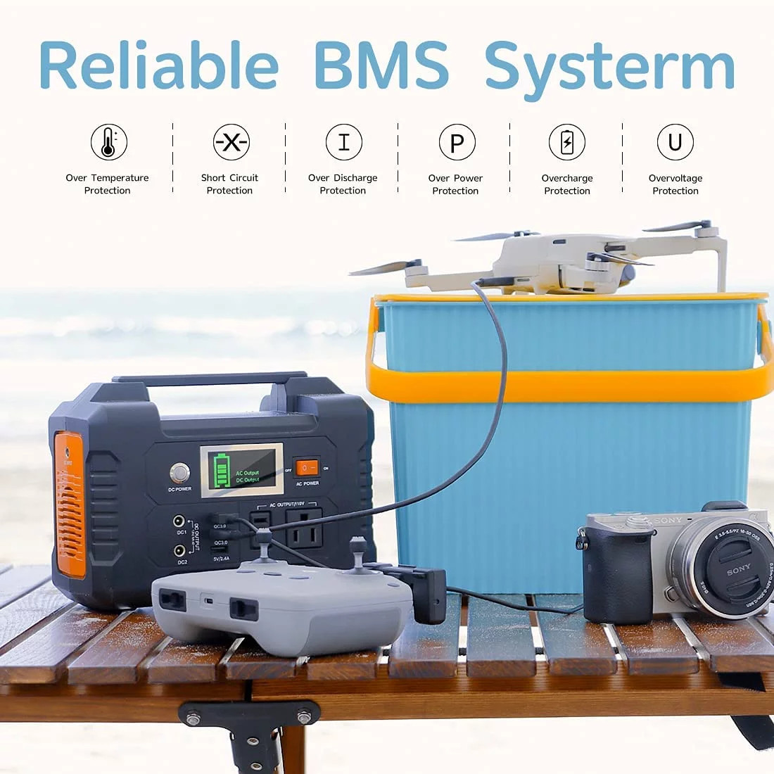 Solar Generator with Solar Panel Flashfish E200 Portable Power Station 200W Camp