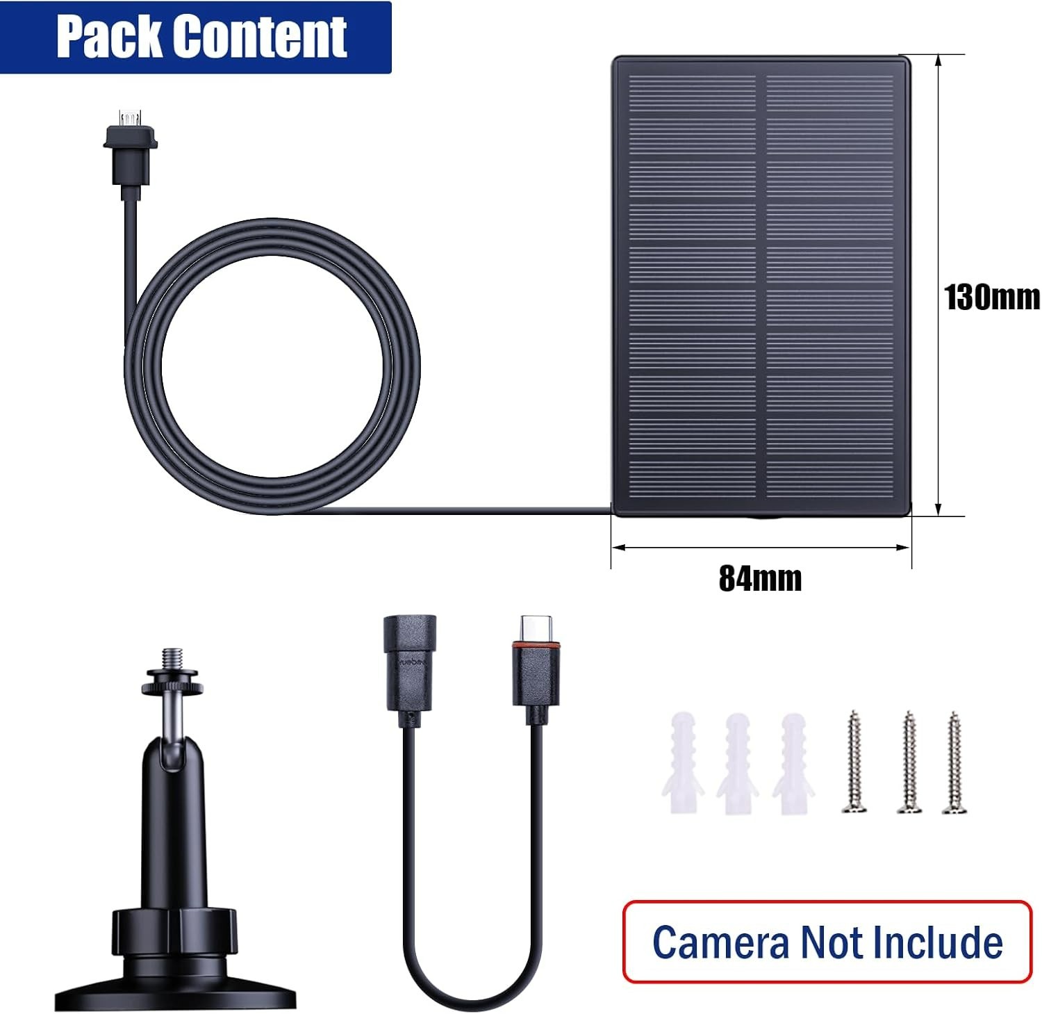 “2W Solar for Security Camera, Solar Panel Charger Compatible with Blink Outdo..