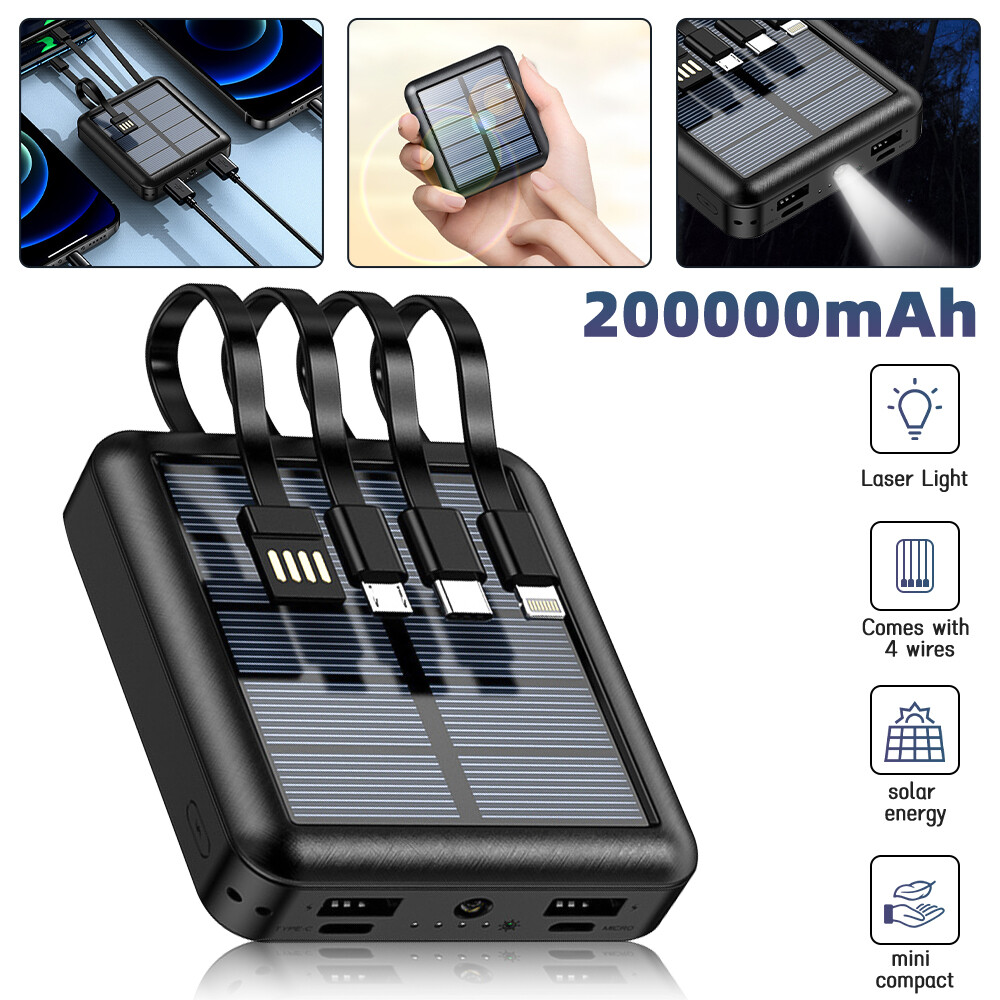 46800mAh Solar Power Bank Folding 6 Solar Panel Portable Charger For Cell Phone