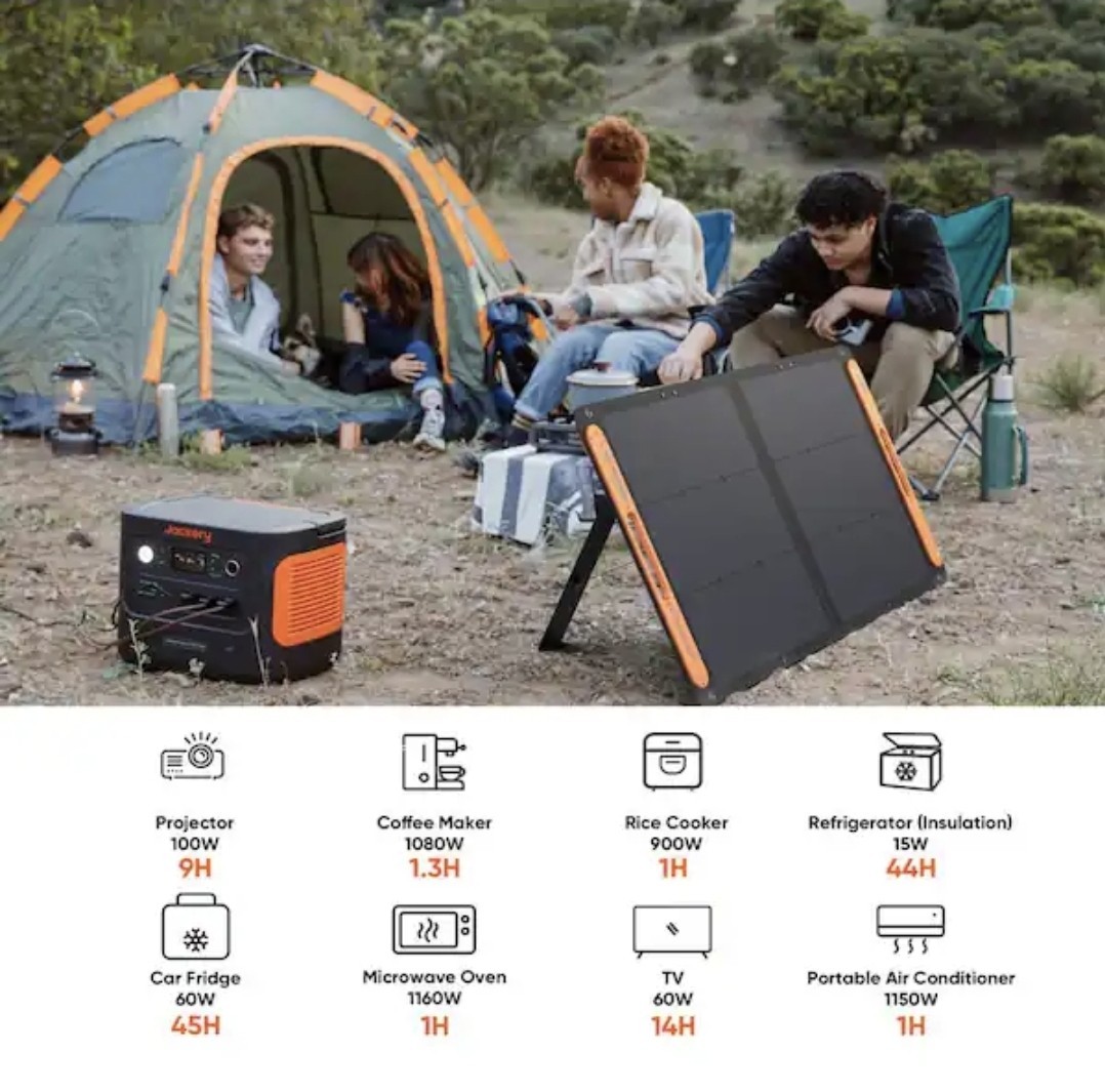 Jackery Solar Generator 1000 Plus 2000W 4000W Peak LiFePO4 w/ 2x100W Panels