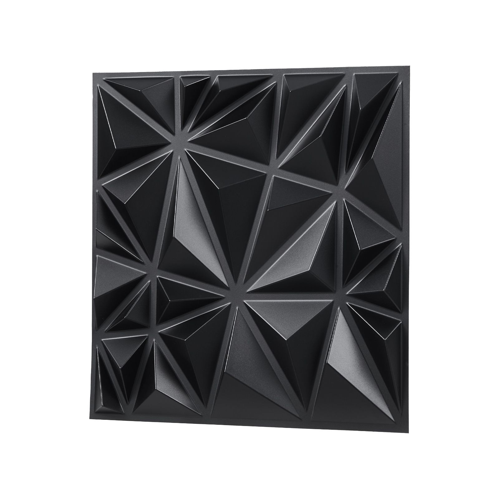 33 – Pack 11.81×11.81 in PVC 3D Diamond Wall Panels, 32 Sq Ft, Matte Black for