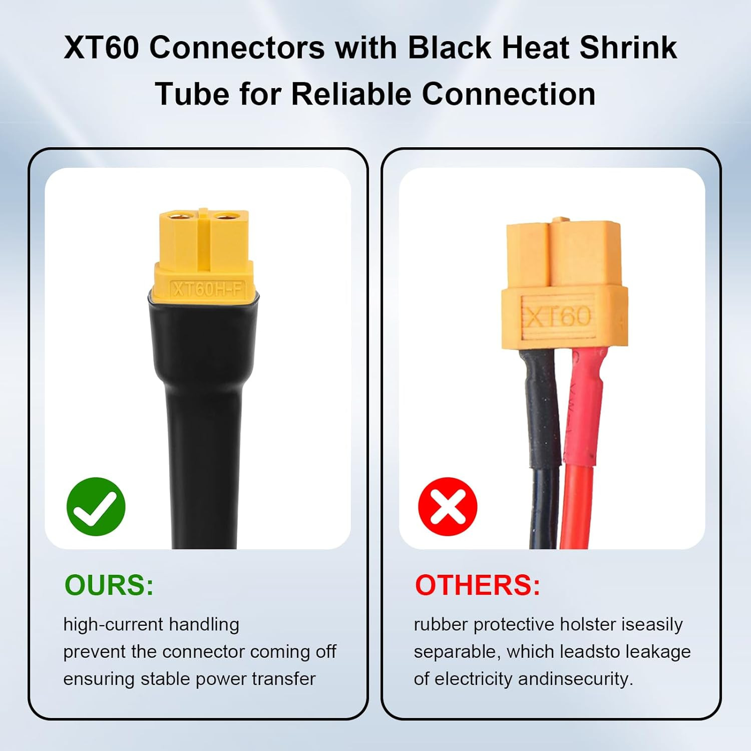 XT60 Extension Cable 50FT, 10AWG Tinned Copper Wire with XT60 Male to Female Con