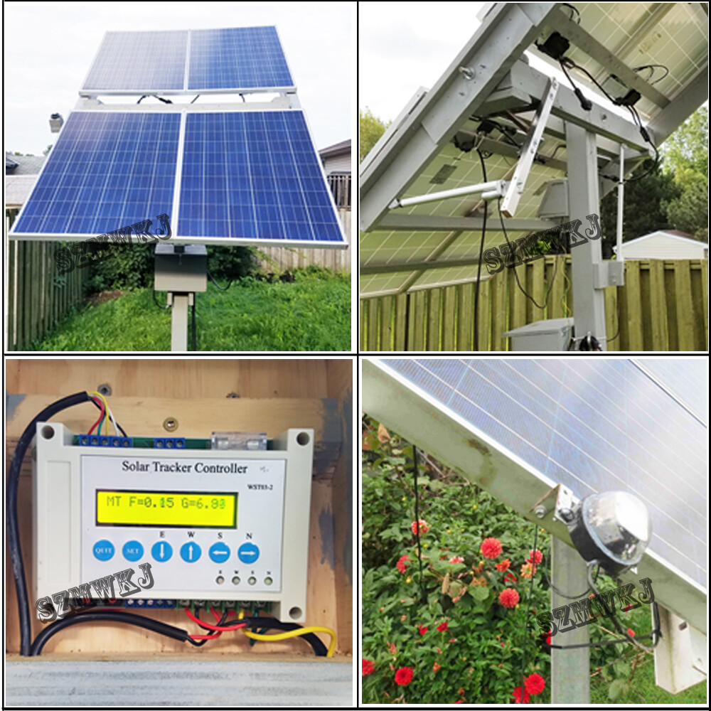 Complete Dual Axis Solar Tracking Tracker &DC Linear Actuator &LCD Controller DO