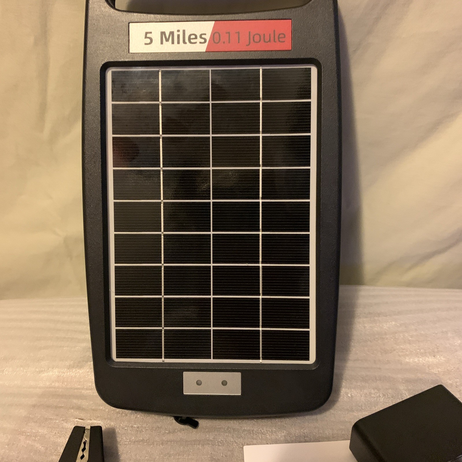 5 Miles Solar Powered Electric Fence Charger – 0.11J Output, 24/7 Day/Night Prot
