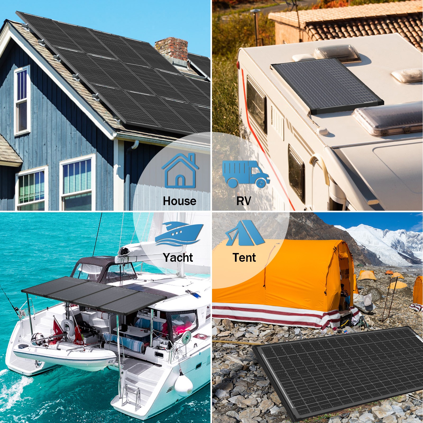 2Pack 100W Bifacial 200W Solar Panel Mono 18V 18BB N-Type PV Home RV Off Grid US