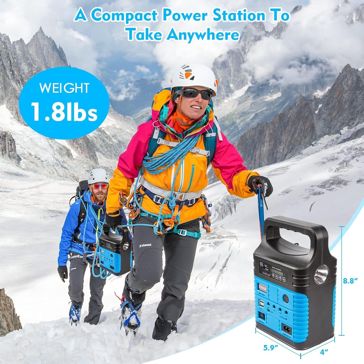 All-in-One Compact Solar Generator with 10W Output & LED Flashlight for Camping