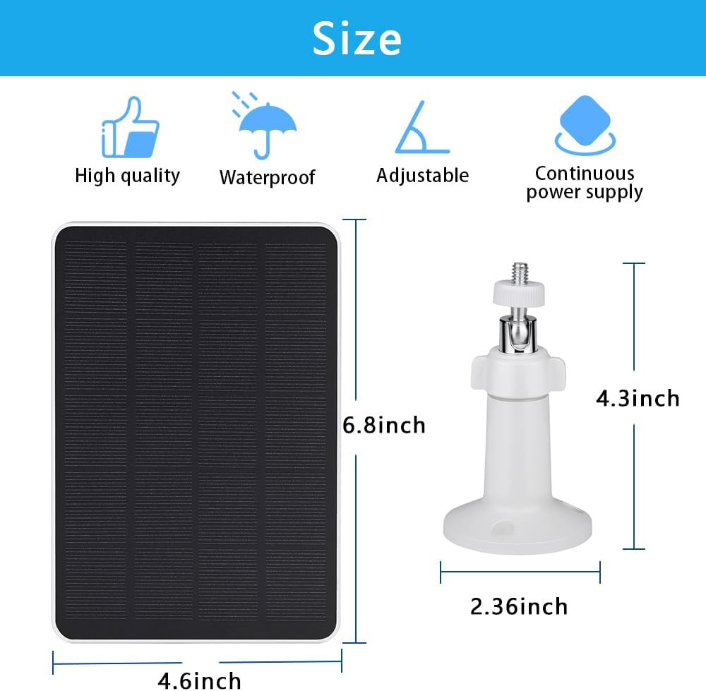 Bird Feeder Camera Solar Panel Replacement, 4W 5V Solar Panel 9.8Ft Charging Cab