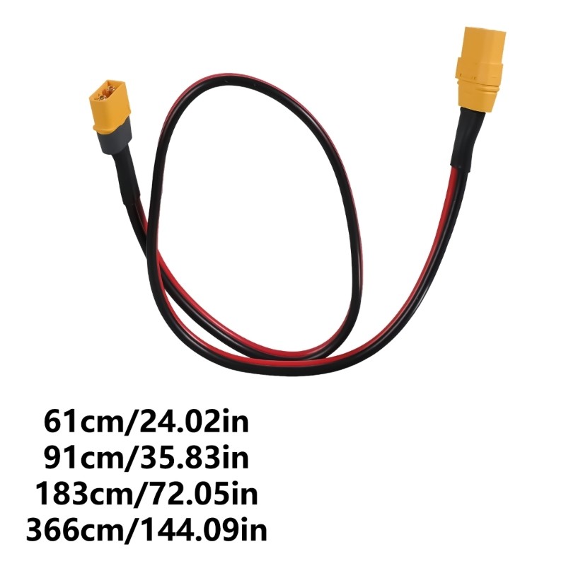 XT60 Male to XT90 Female Extension Wire Power Cord Connection Cable 61-366cm