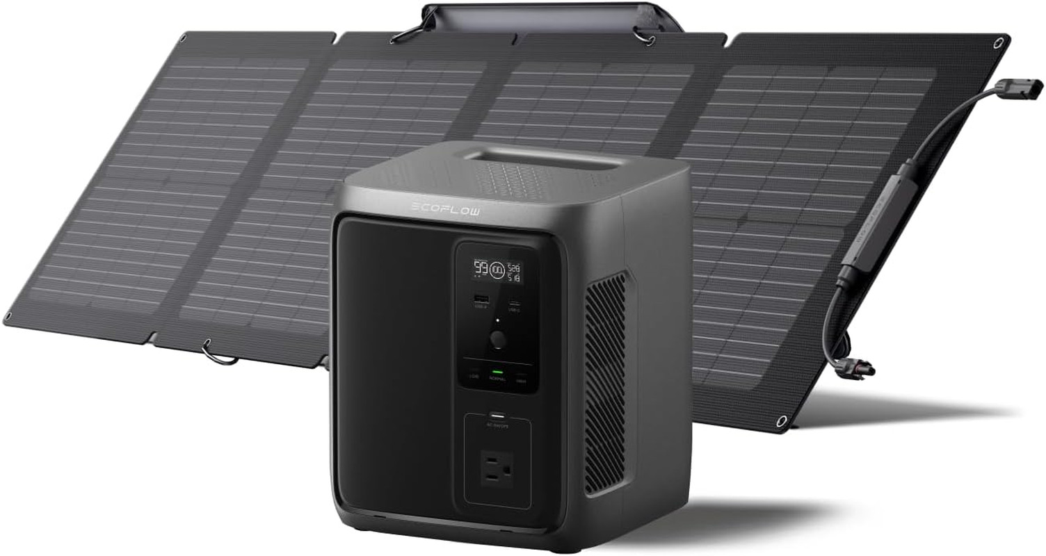 EF ECOFLOW Solar Generator DELTA 3 1000 Air with 110W Solar Panel, 960Wh Lifepo4