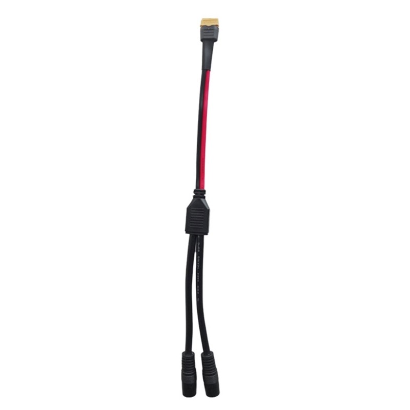 XT60 Female to Double DC8mm 7.9×0.9mm Cable 12AWG Extension for Solar Generator