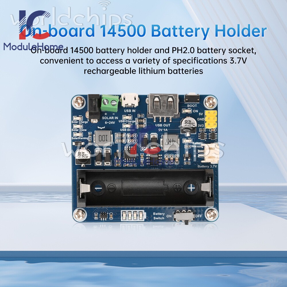 Power Manager Module for 6V~24V Solar Panel Support MPPT USB Battery Charging