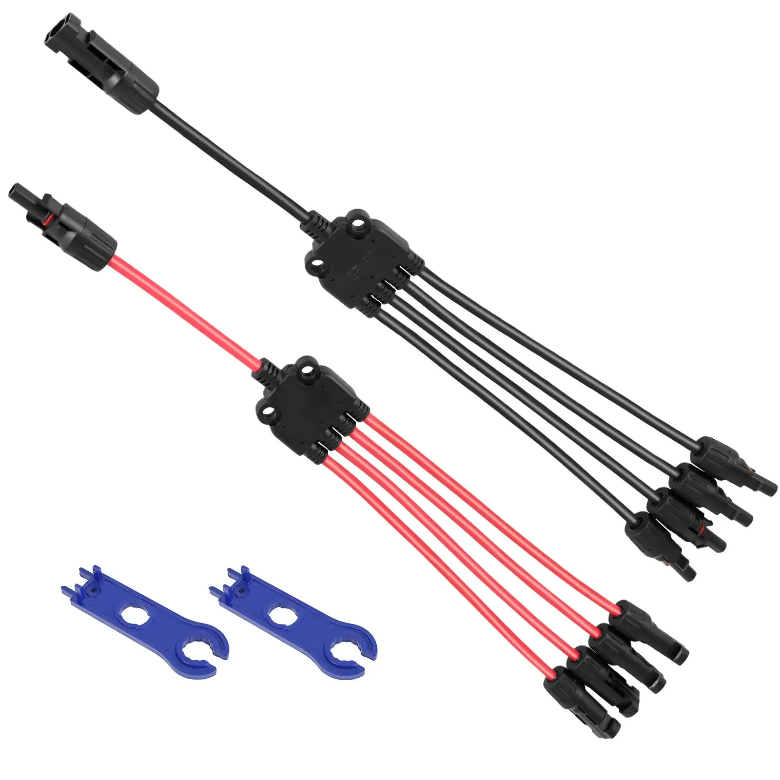 2/4PCS Solar Connectors Waterproof YShaped 5 Way Adapter Solar Cable Parallel Ad
