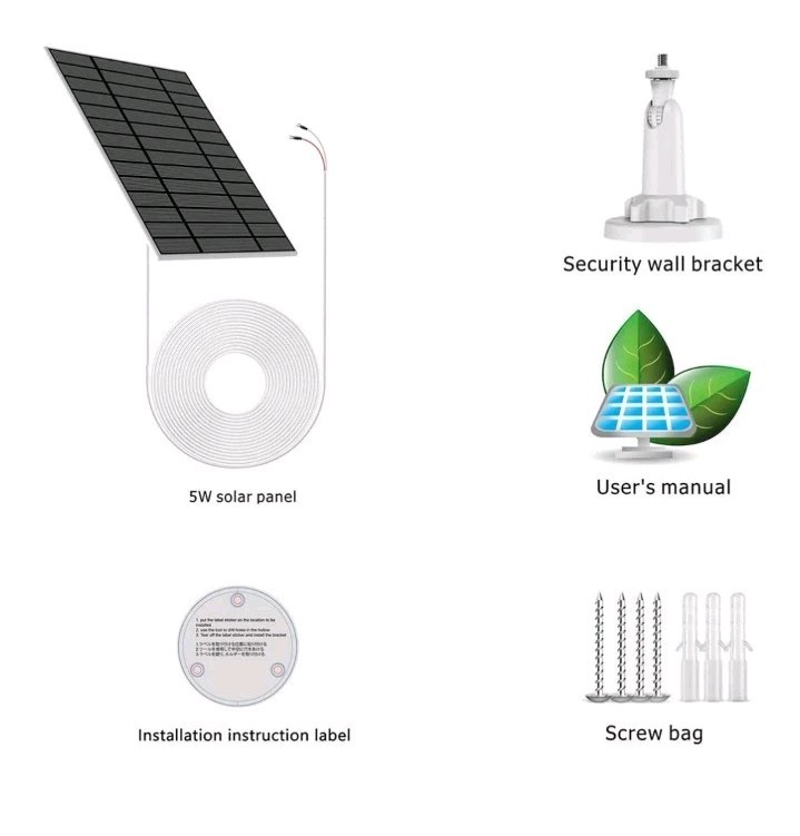 Solar Panel Kit 5V 3 Meter Cord (Universal For Video Door Bell) Fork Connector