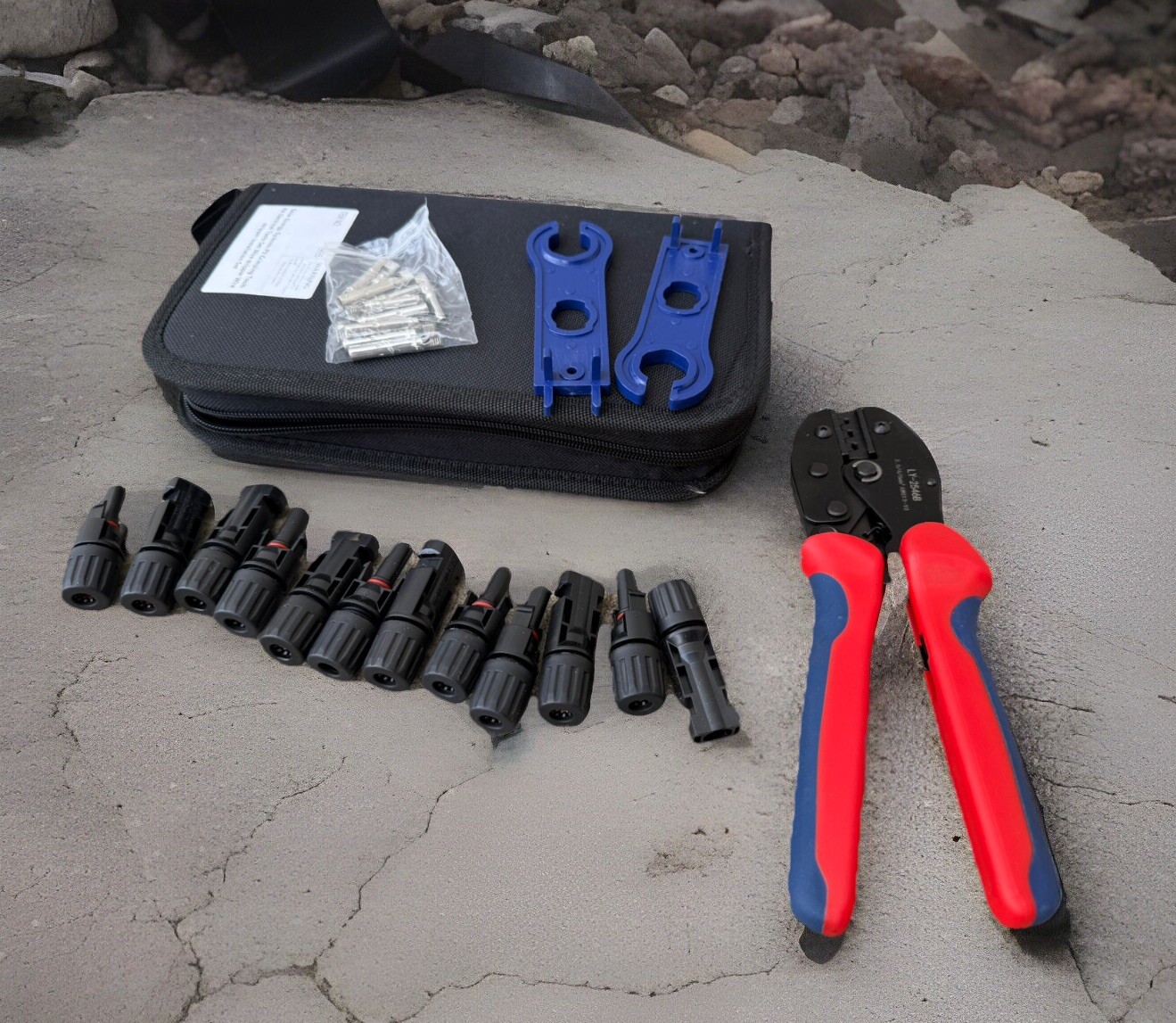 20pcs FM Solar Panel Cable Connector Terminal & Crimper PV Crimping Plier Tool