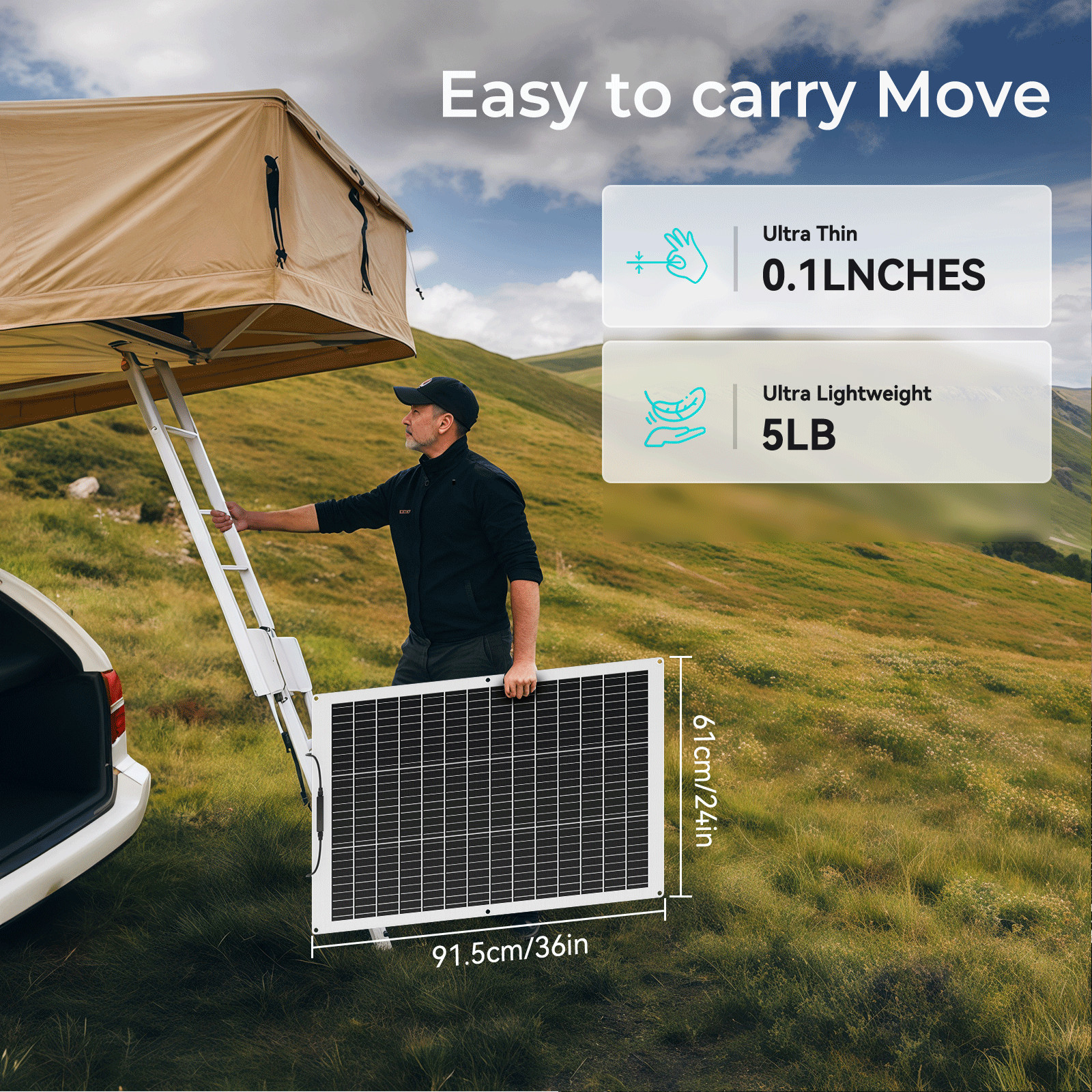 100W 200W 300W 400W Flexible Mono Solar Panel Car Boat RV Home Rooftop Camping
