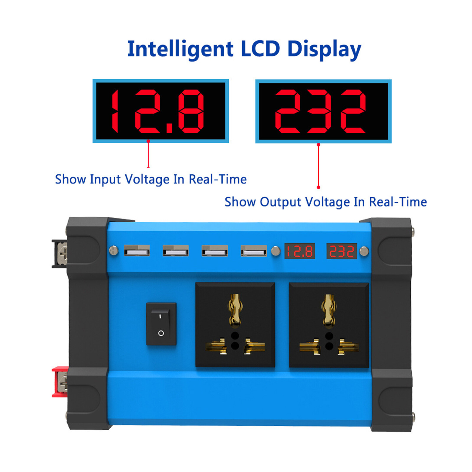 Solar Inverter 6000W Converter AC 12v To DC 220v 110v Intelligent LCD Display