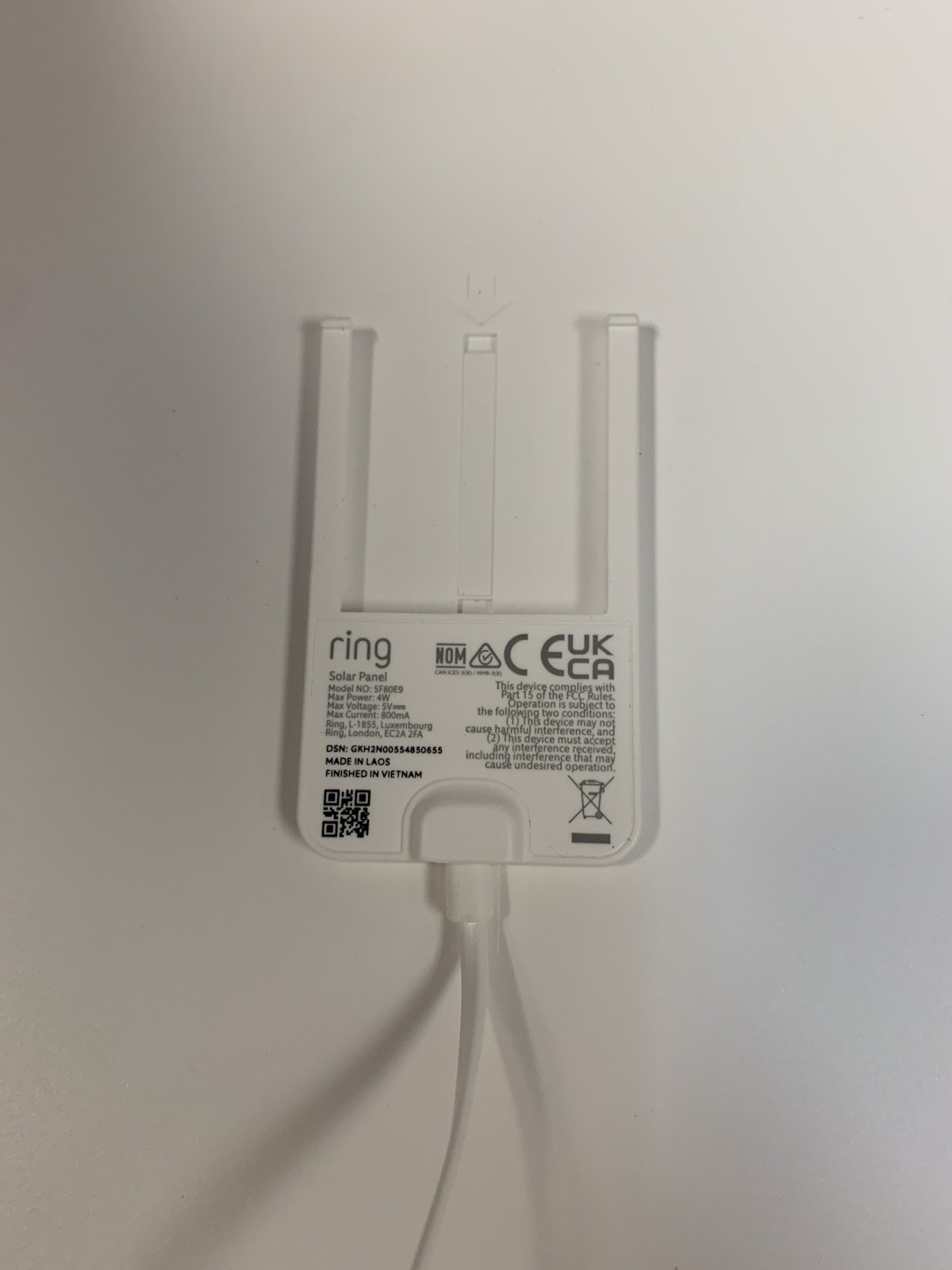 Ring 2nd Generation 4W Solar Panel for Select Ring Security Cameras – White