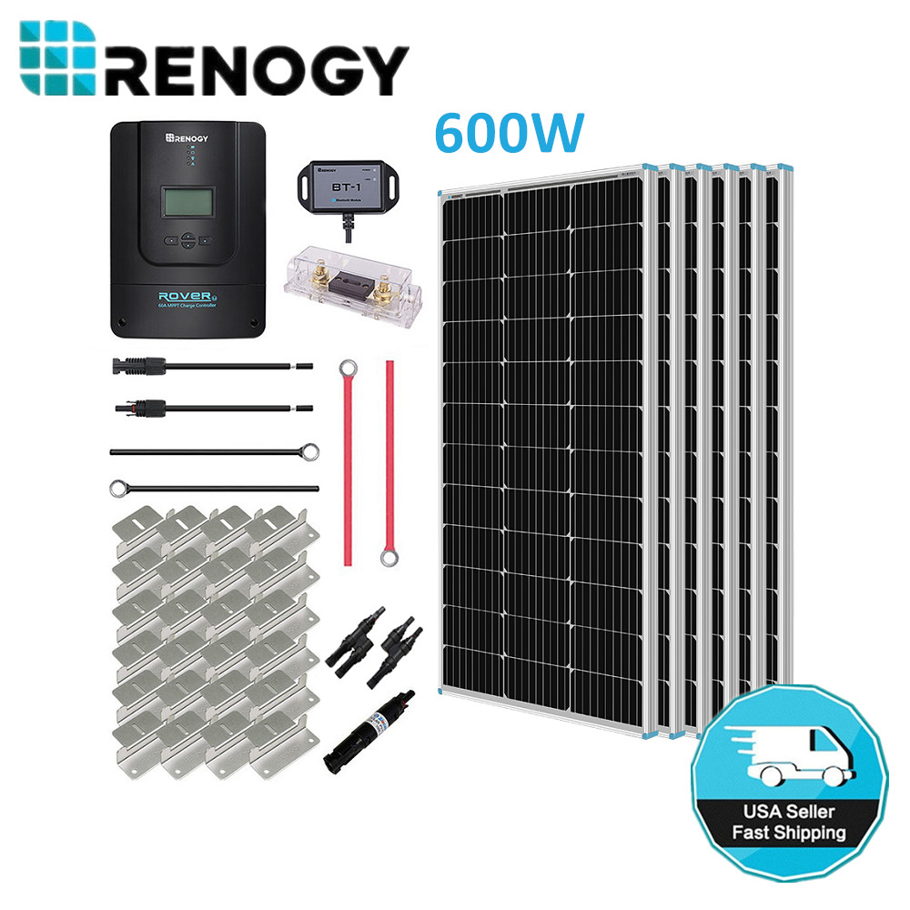 NEW Renogy 600W Mono Solar Panel Premium Kit W/ 60A MPPT Charge Controller