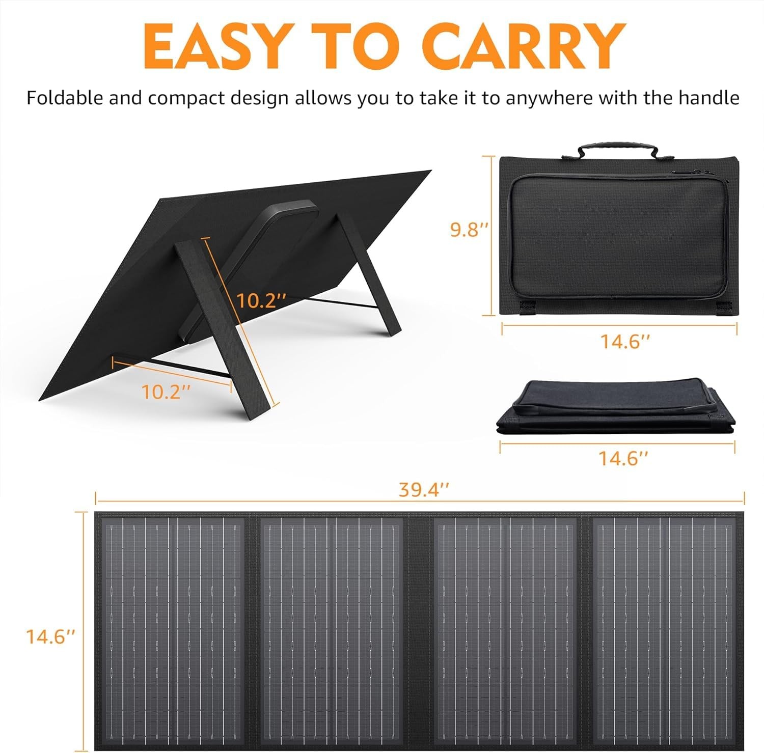 Foldable Solar Panel Charger 60W with 18V DC Output (11 Connectors) for 100W~…