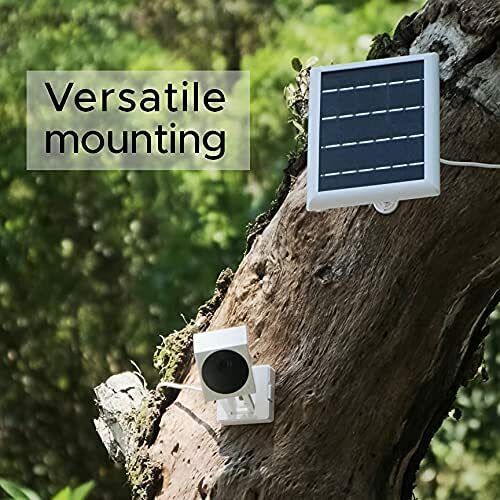 Solar Power Panel for Wyze Cam Outdoor Security Outdoor Camera- White – 3 Pack