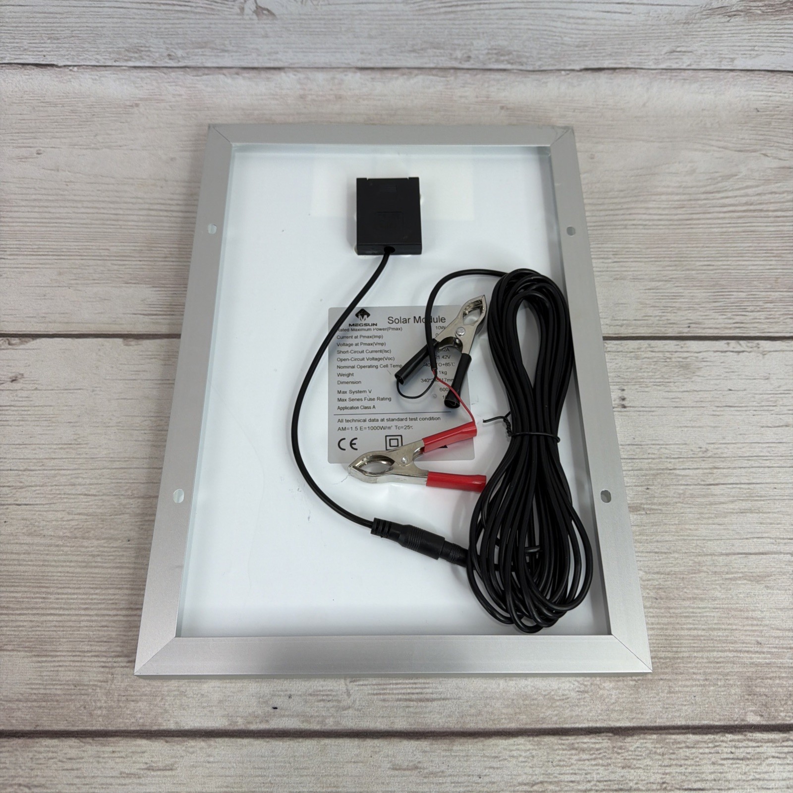 New Megsun 10 Watt 12V High Efficiency Mono Solar Panel w/ Alligator Clips FSHP