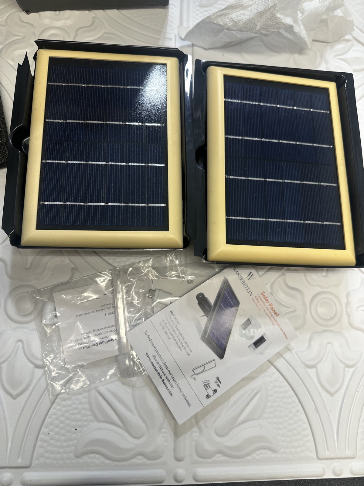 Wasserstein Ring Spotlight Cam/Ring Stick Up Cam Battery cream Solar Panel 2-Pk