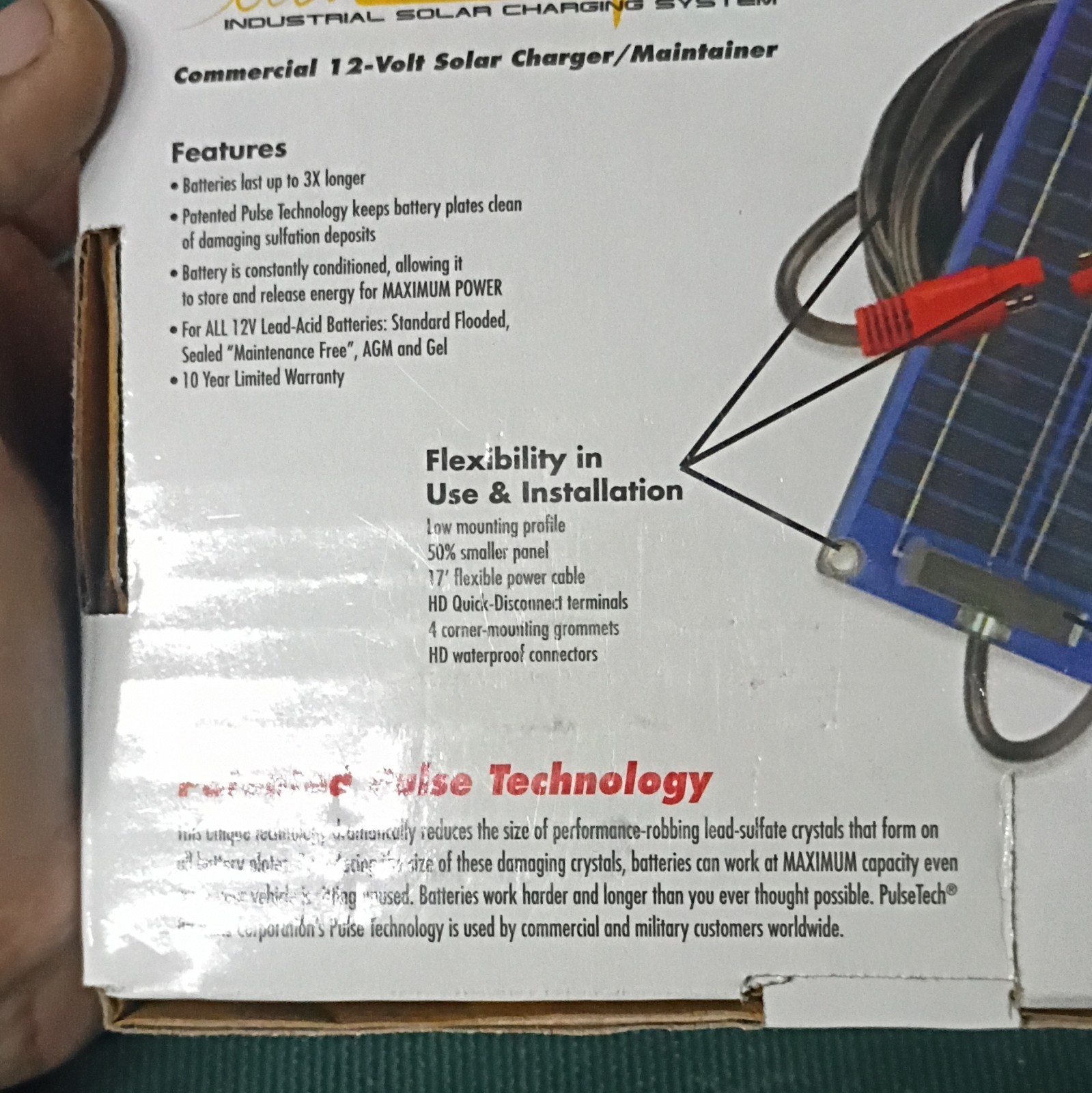 PulseTech SolarPulse SP-3 3W 12V Solar Charger/Maintainer Flexible LED