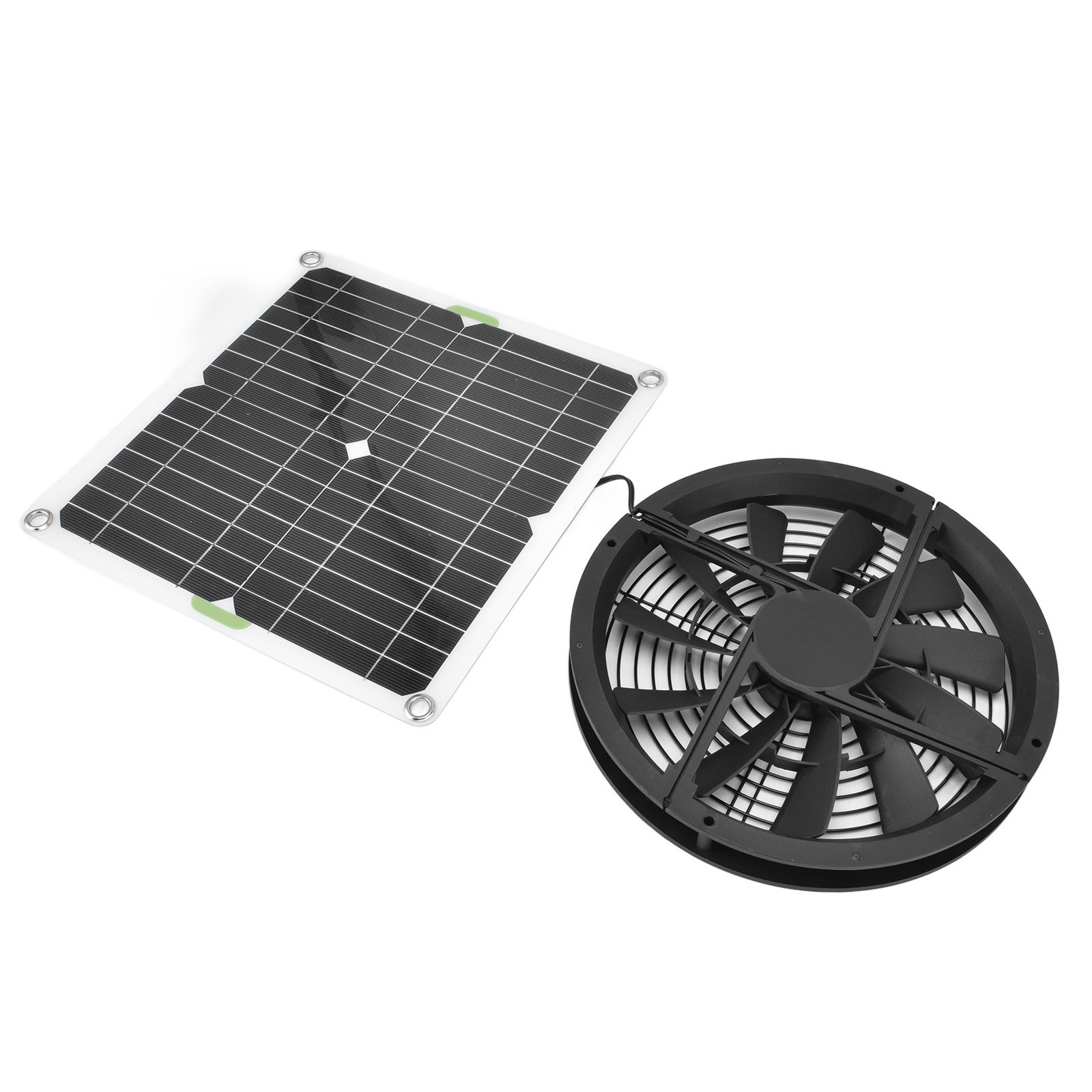 Solar Panel Fan Kit 10in 100W Waterproof Solar Panel Round Ventilation OKCZ