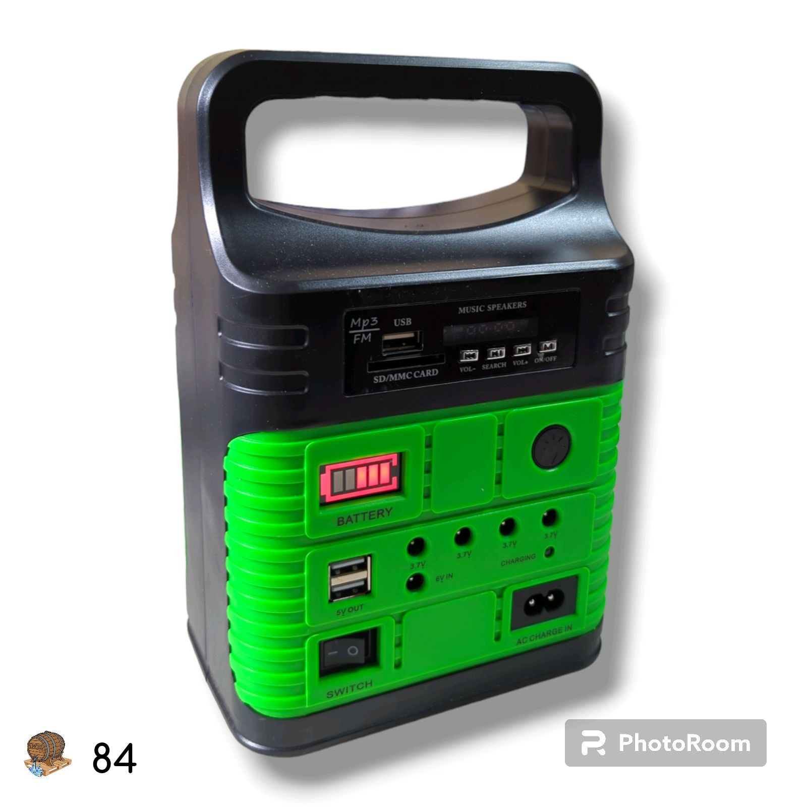 Solar Pannel Portable Generator System Kit with 3 LED Bulbs + Bluetooth Speaker