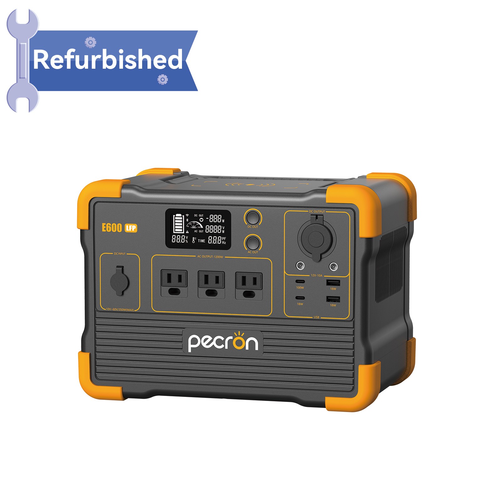 Refurbished Pecron Power Station E600LFP 614Wh 1200W Solar Generator Back-up