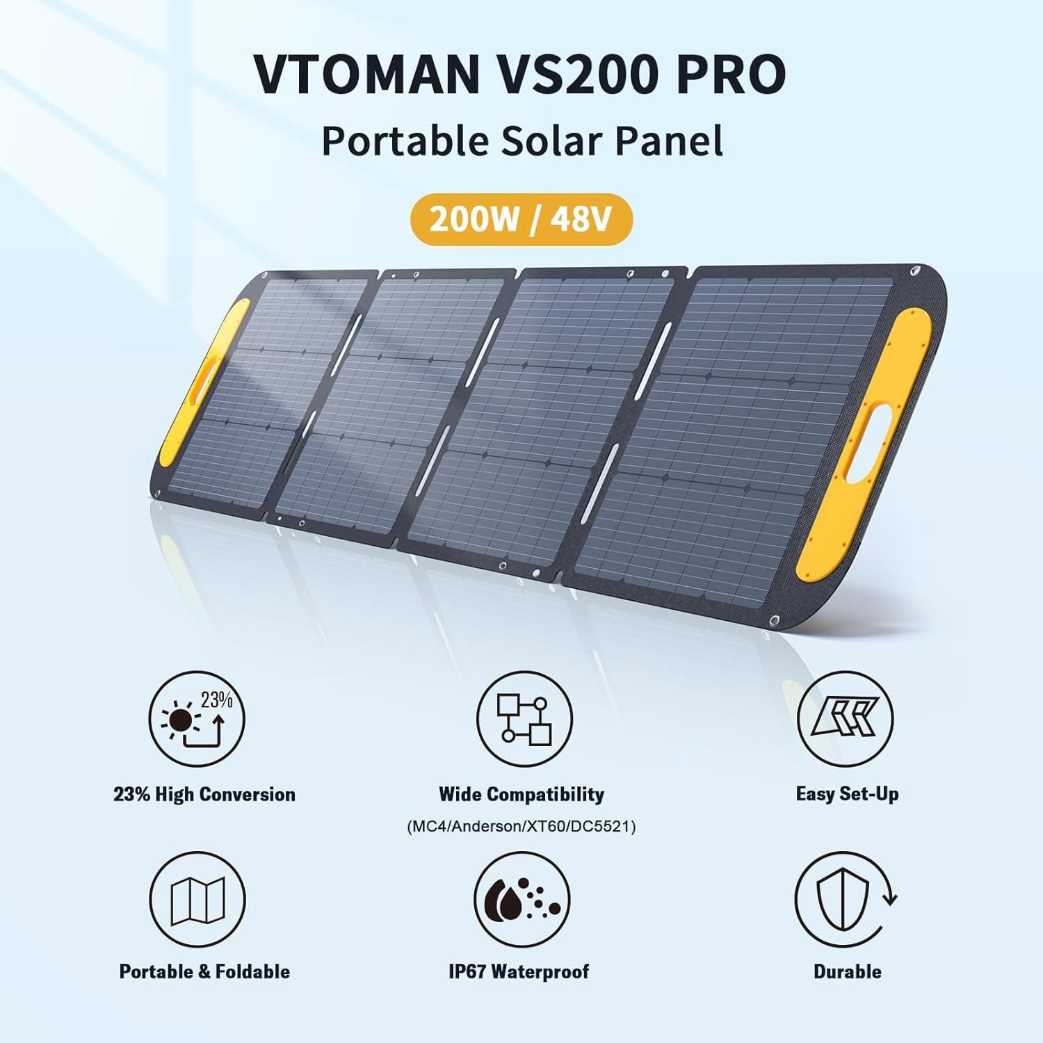 VTOMAN FlashSpeed 2400 Portable Power Station 1408Wh (LFP) & 200WPro solar panel