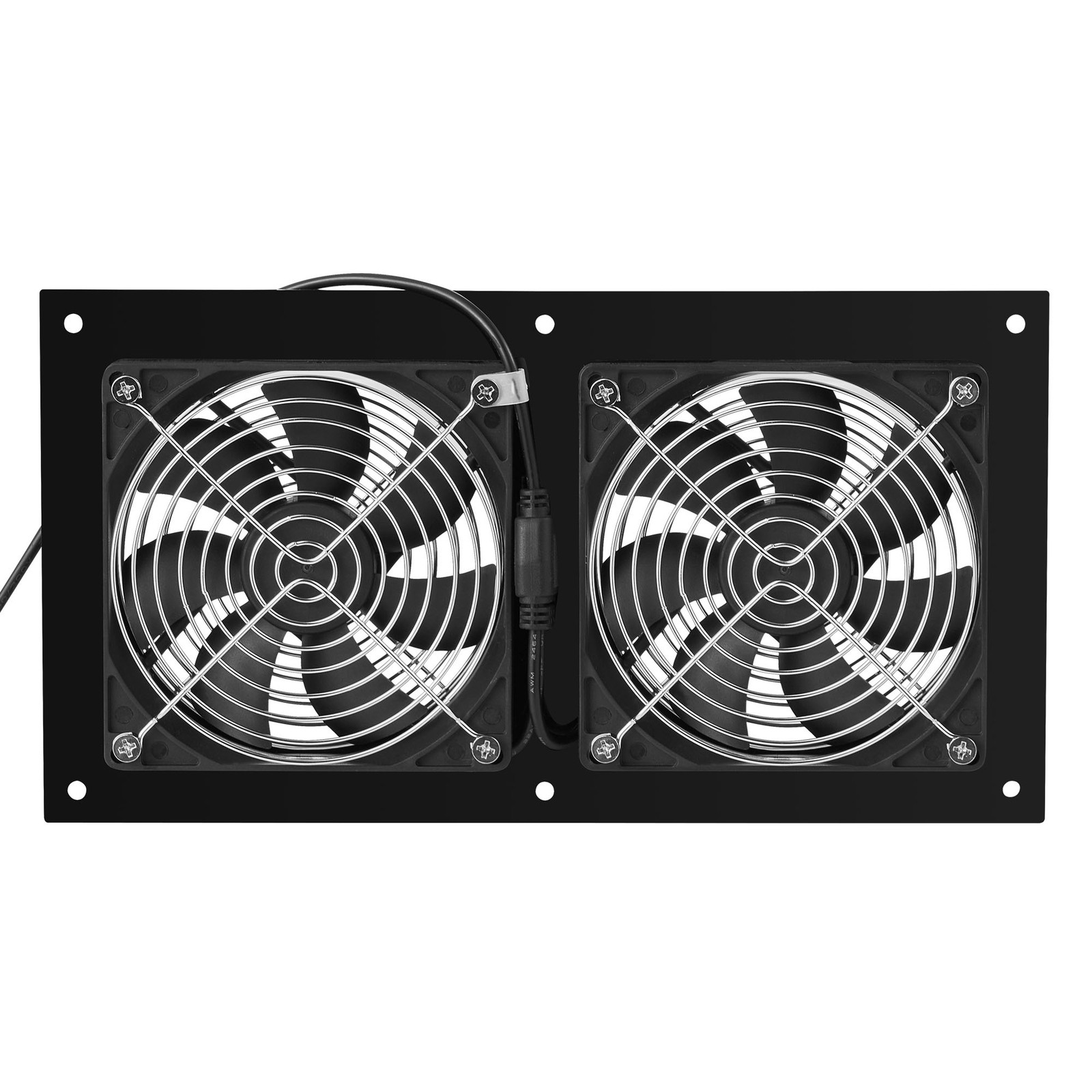 Solar Powered Fan, 15W Solar Panel with 2 Fans, Adjustable Solar Panel Angle