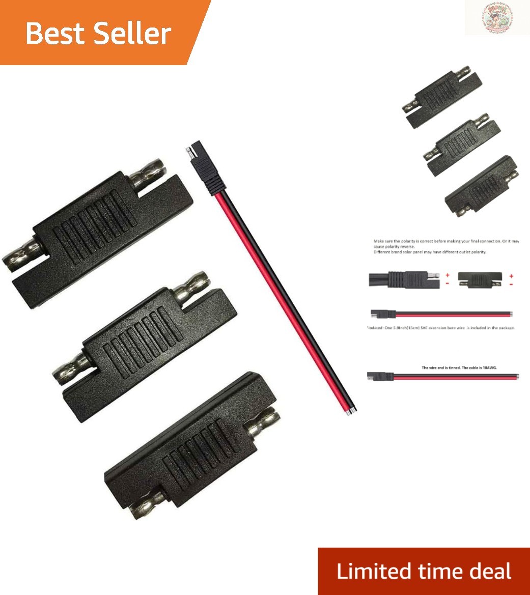Reliable 3-Pack SAE Polarity Connectors – Enhance Solar Charger Compatibility