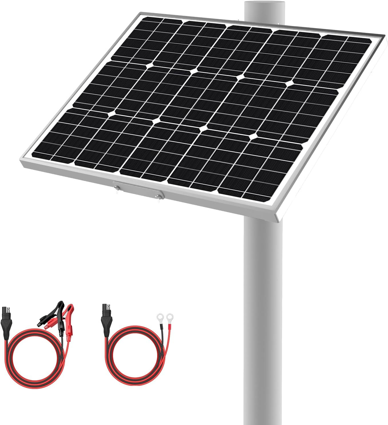12V 50W Solar Battery Trickle Charger & Maintainer – Waterproof 50 Watt Solar Pa