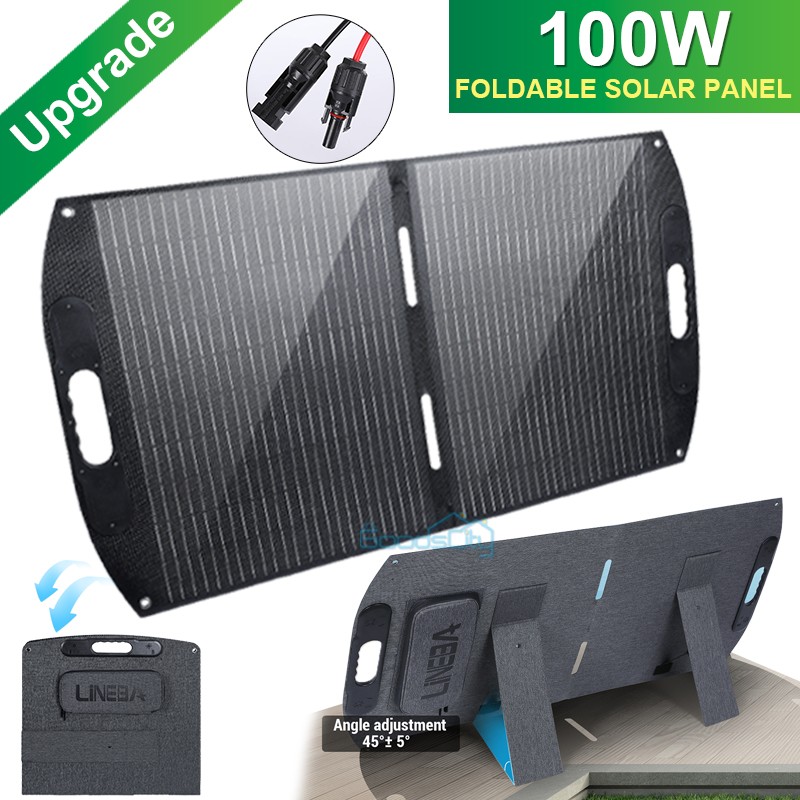 🔥100W Foldable Solar Panel Outdoor Waterproof Charger with 5V USB and 18V DC
