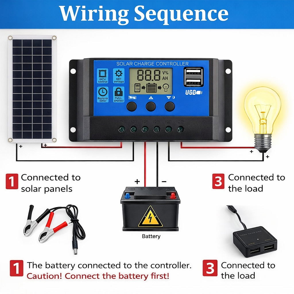 Portable 12V Solar Panel Kit 60A Controller USB Charger Camping Car Battery AU