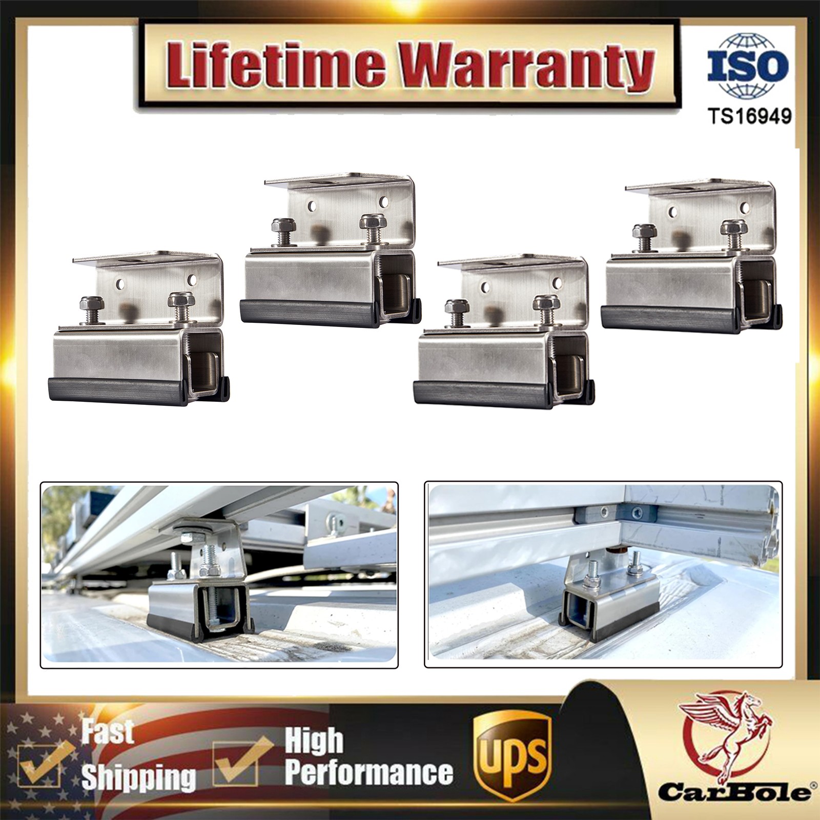 4Packs Roof Rack Mount Kits Van Roof Rack Brackets For ProMaster, Boxer, Jumper
