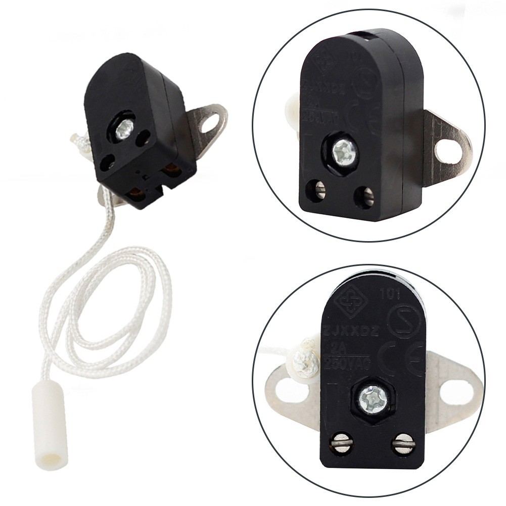 250V Voltage Wall Light Switch Pull Cord Switch Rotating Pull Switch 2A Current