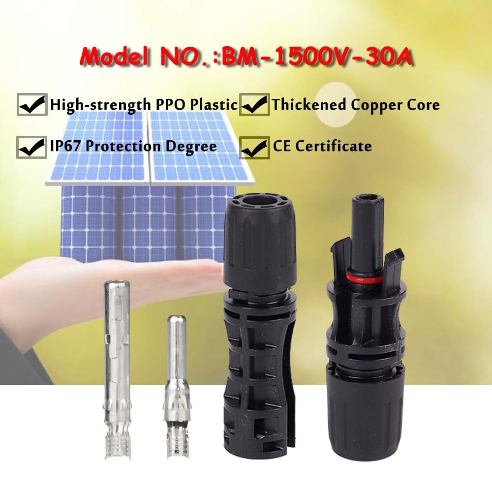 M C4 Connector Male Female Solar Panel Connector 30A 1500V PV Cable 14/12/10 AWG