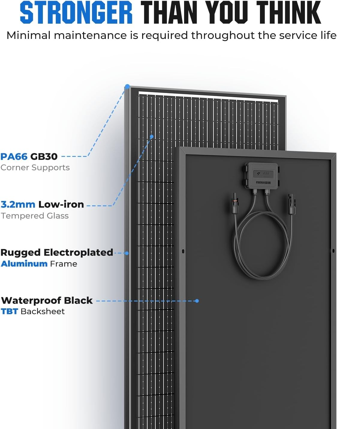 18BB 100 Watt Solar Panel N Type 12V 100W Monocrystalline