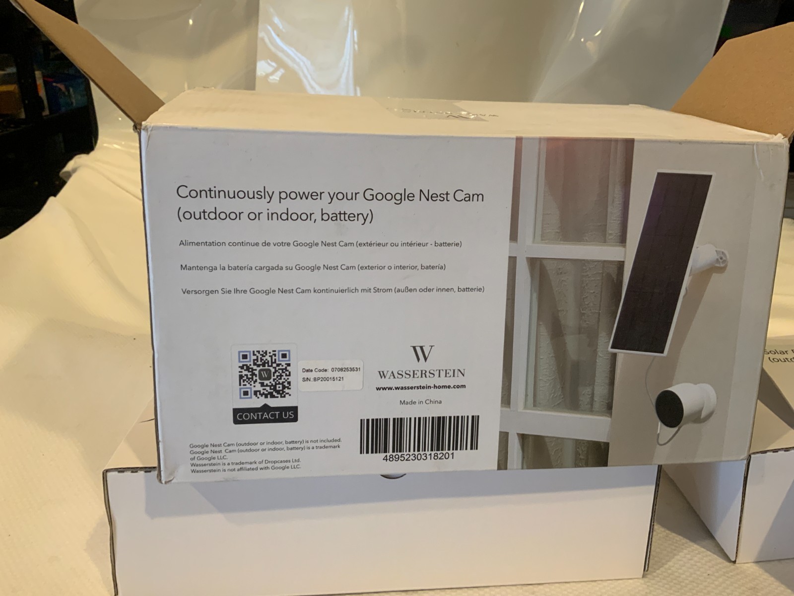 Wasserstein 2Pack Solar Panel For Google Nest Cam, Serial#BP20015121, NEW W/ Box
